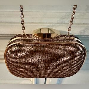 Aldo Shimmering Gold Chain Clutch